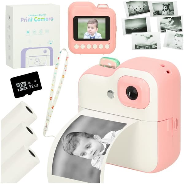 Instant kamera termisk printer pink 1GB 24mpx
