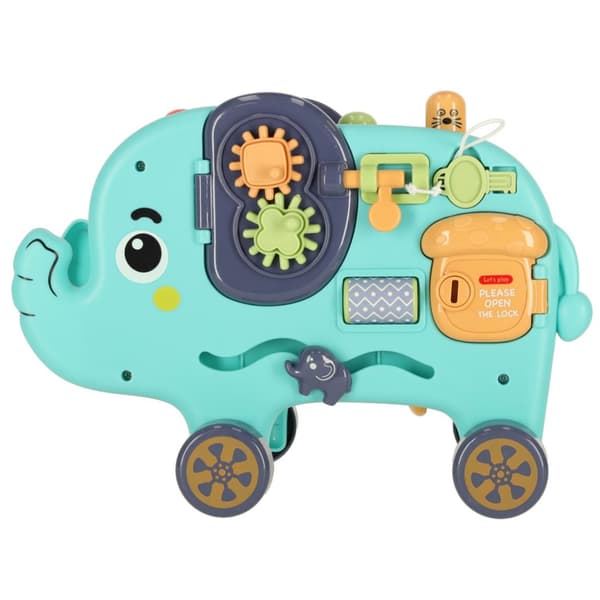 Elephant Montessori manipulationsbräda, stans, sorterare, block, hammare, 26 cm