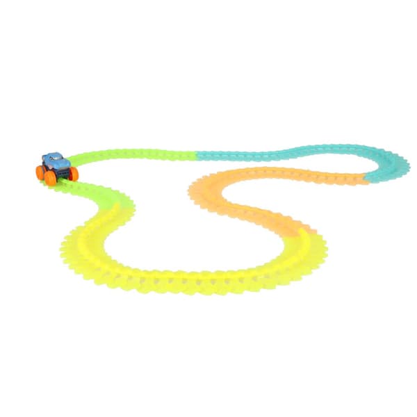 Racerbilsbana, självlysande, antigravitation, flexibel + bil, 150 element, 336 cm