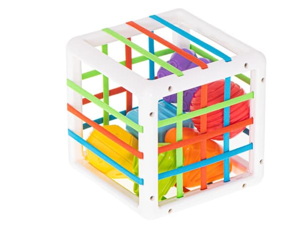 Flexibel sensorisk kub, formsorteringspussel, plug-in kubleksak
