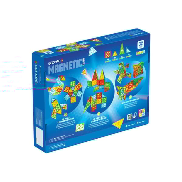 Geomag Magnetic Tiles – 32 magnetiska plattor för kreativt byggande