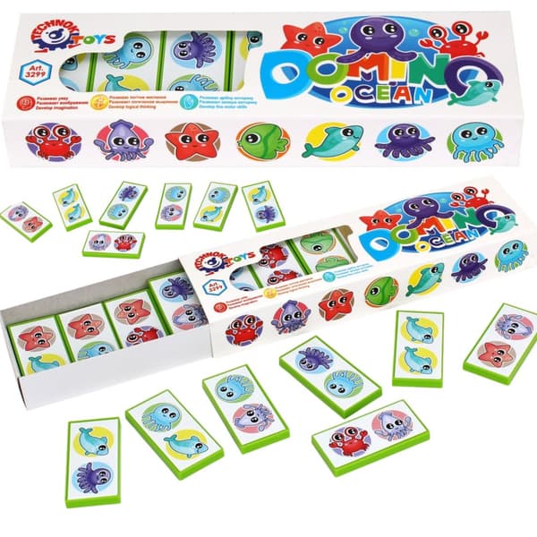 Family Logic Game Domino Ocean Sea Animals Stacking Blocks 3299