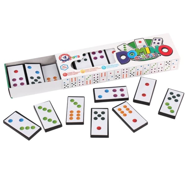 Domino brætspil færdighedspuslespil med farvet sæt 3343