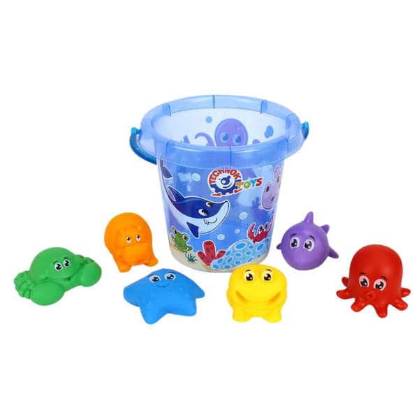 Badesand legesæt spand 6 havdyrsfigurer 7945