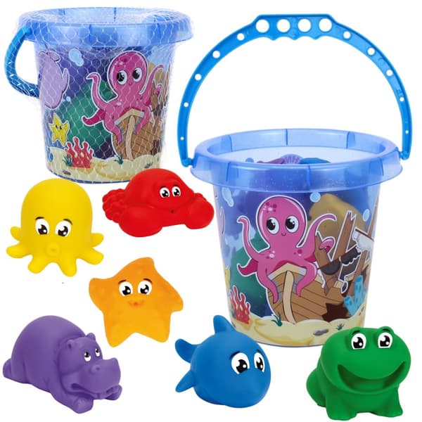 Badesand legesæt spand 6 havdyrsfigurer 7945