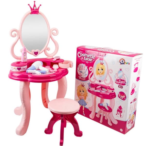 Stående Sminkbord Sits Stol Kosmetika Pulver Curling Iron Spegeltork 8683