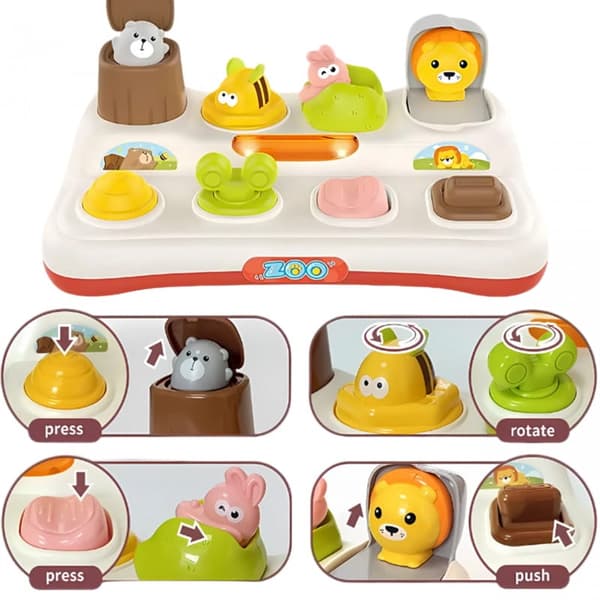 Pædagogisk legetøj POP-UP Pop-up Zoo Dyr, Woopie Baby