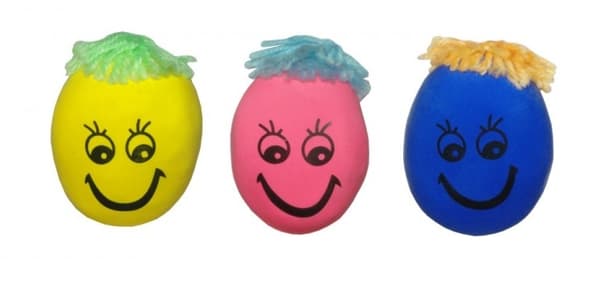 Squishy ansigt med hår 8cm svensker