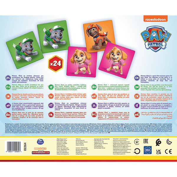 Hukommelsesspil Memos Maxi Paw Patrol Trefl 2+