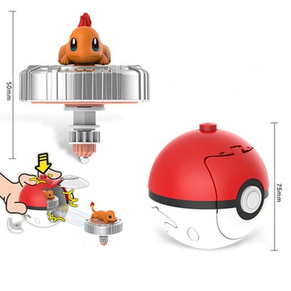Ægte Lingdong Pokemon Gyro Legetøj til børns Fantasy Pikachu Charmander Pull Cord Battle Spinning Combat komplet sæt gaver