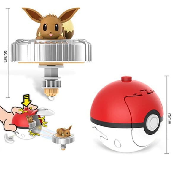 Ægte Lingdong Pokemon Gyro Legetøj til børns Fantasy Pikachu Charmander Pull Cord Battle Spinning Combat komplet sæt gaver