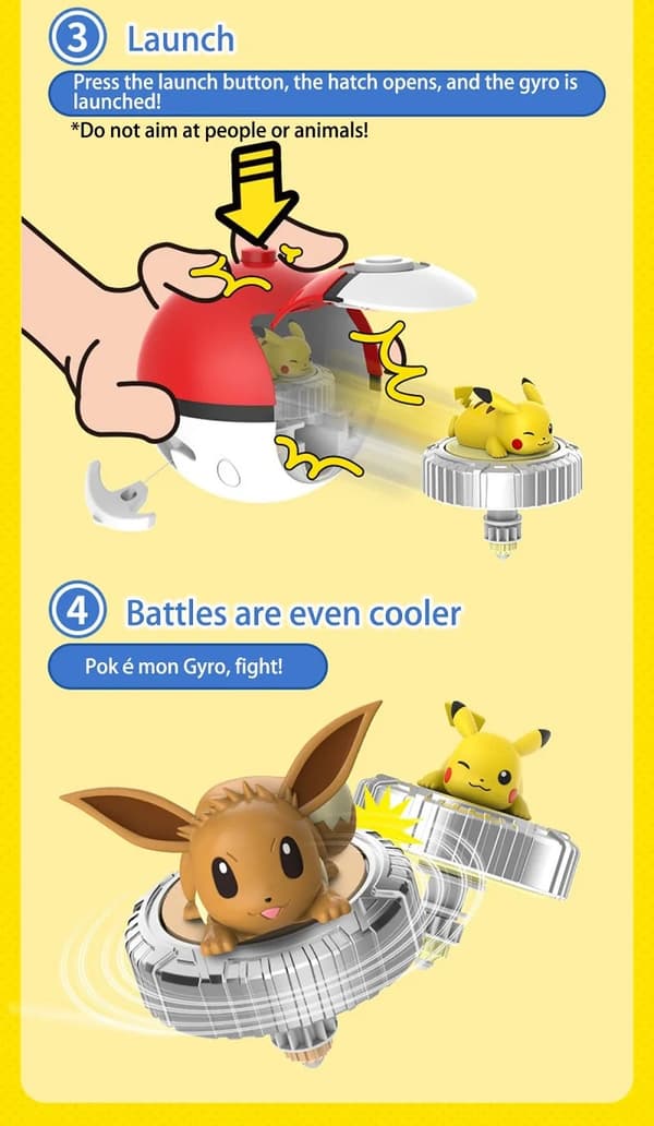 Ægte Lingdong Pokemon Gyro Legetøj til børns Fantasy Pikachu Charmander Pull Cord Battle Spinning Combat komplet sæt gaver