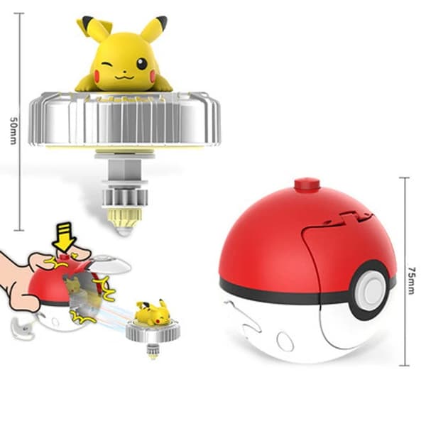 Ægte Lingdong Pokemon Gyro Legetøj til børns Fantasy Pikachu Charmander Pull Cord Battle Spinning Combat komplet sæt gaver