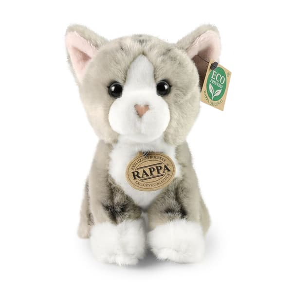 Rappa-PlushToySittingGrayCat18cmEco-Friendly