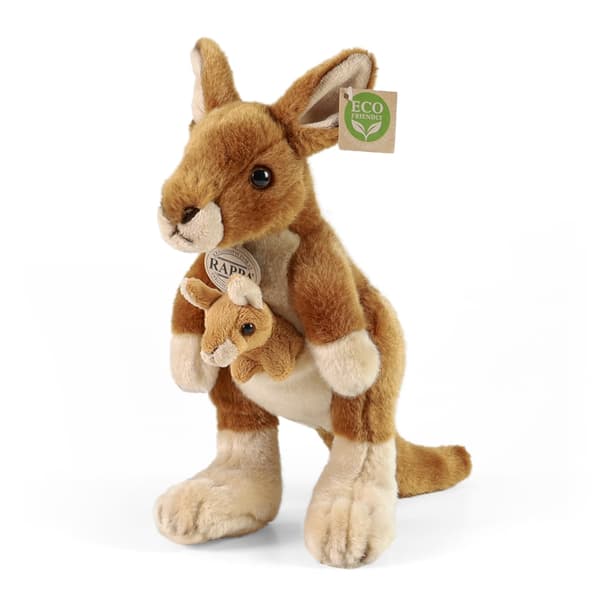 Rappa - Plush realistic toy Kangaroo with Baby 27 cm Eco-Friendly