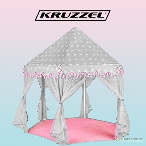 Børnetelt grå og pink Kruzzel 23476