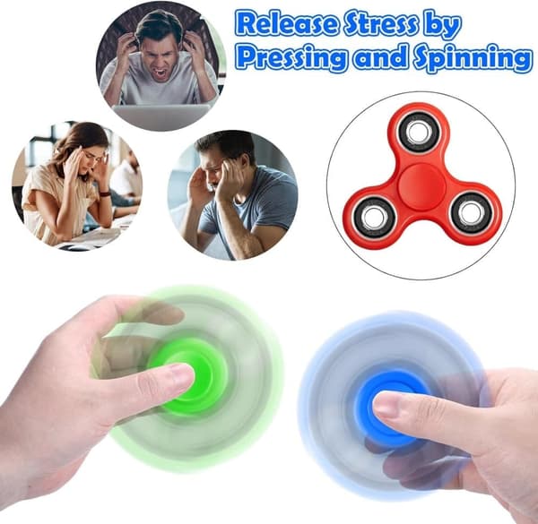 OBOSOE Fidget Spinners Legetøj, Sensorisk Hånd Fidget, Tri-Spinner Finger Fidget Spinner, Angst- og afstressende legetøj til børn og voksne