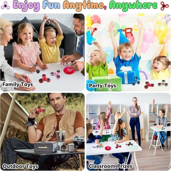 OBOSOE Fidget Spinners Legetøj, Sensorisk Hånd Fidget, Tri-Spinner Finger Fidget Spinner, Angst- og afstressende legetøj til børn og voksne