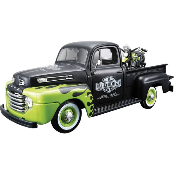 Maisto Ford Pick Up F1 ´48 und Modellmotorrad FL Panhead Harley Davidson 1:24 Modellbil