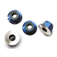 TRX-1747R Lock Nut Aluminium Flanged M4 Blue (4)