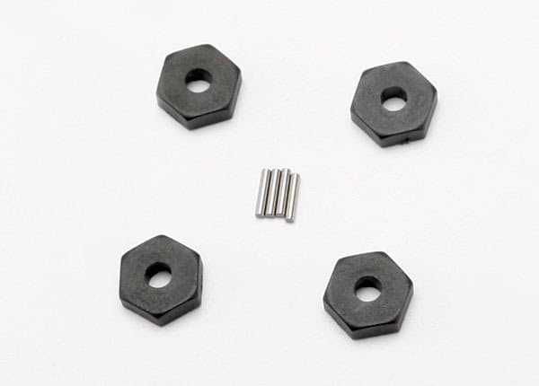 TRX-7154 Wheel hubs, hex (4)/ axle pins (1.5x8mm)