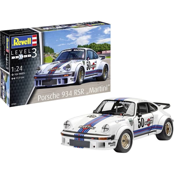 Revell 07685 Porsche 934 RSR Martini Bilmodell byggsats 1:24
