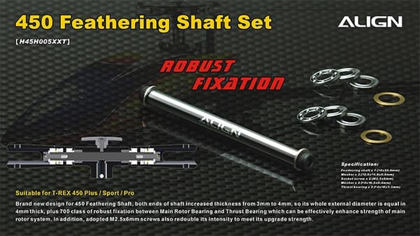 H45H005XXT 450 Feathering Shaft Set
