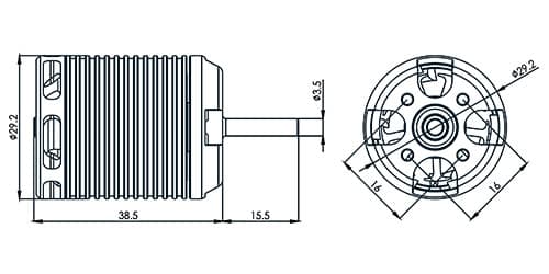 HML46M02T 460MX børsteløs motor (3200KV)