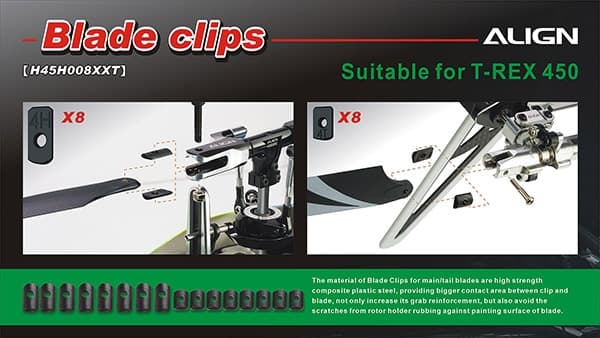 H45H008XXT 450 Blade Clips