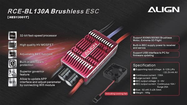 Align 130A ESC 6-12S inkl BEC