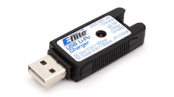 1S USB Li-Po Charger. 300mA Sort