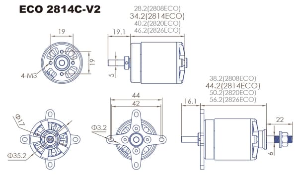 Dualsky ECO 2814C V2 1120KV 105 gram