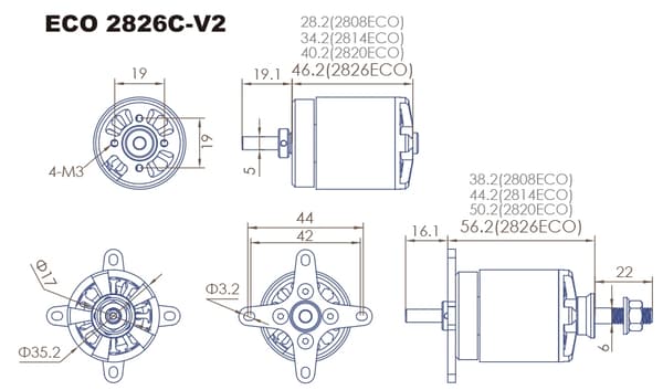 Dualsky ECO 2826C V2 1120KV 167gram