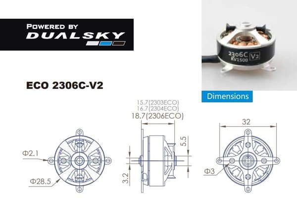Dualsky ECO 2306C V2 2300KV 30gram