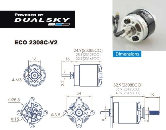 Dualsky ECO 2308C V2 1800KV 47gram