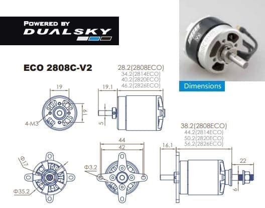 Dualsky ECO 2808C V2 1000KV 75gram