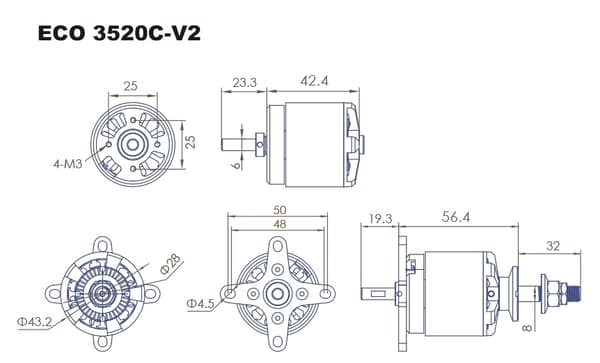 Dualsky ECO 3520C V2 680KV 210gram