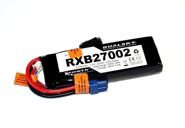 2s  2700mAh - RX LiPo - Dualsky med mätare
