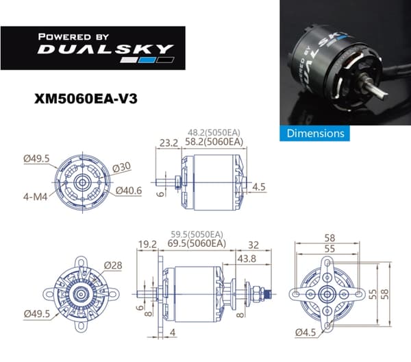 Dualsky X-Motor 5060 V3 490KV 392gram