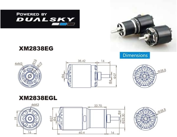Dualsky X-Motor EG-11L 2838 1100KV 98gram