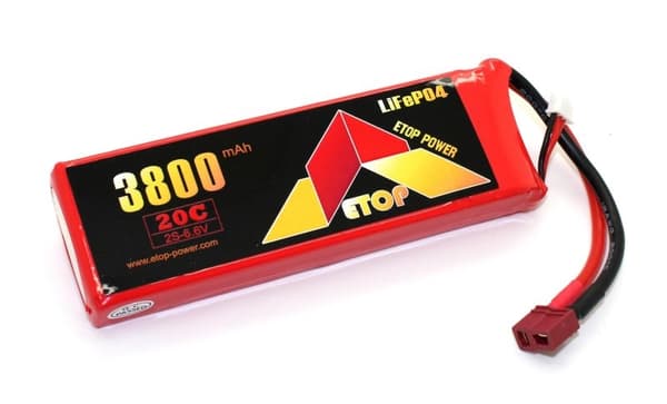 6,6V 3800mAh - 20C - Etop LiFePo4 Deans