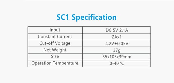 XTAR SC Li-Ion oplades 2.0A