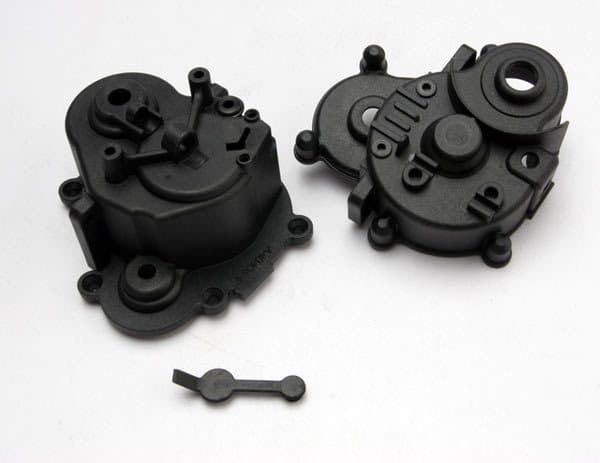 TRX-5391X Gearbox halves (front & rear)/ rubber a