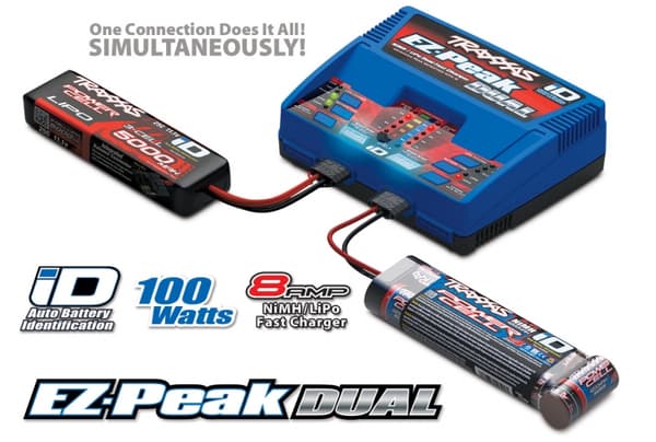 Traxxas EZ-Peak Dual 8A iD oplader m / 2x 3S 5000