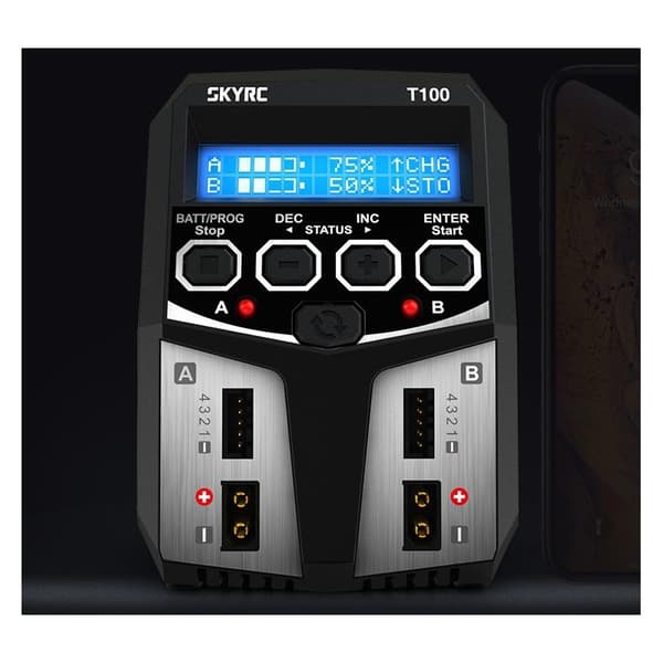 SkyRC T100 AC dual computer oplader 2x50W