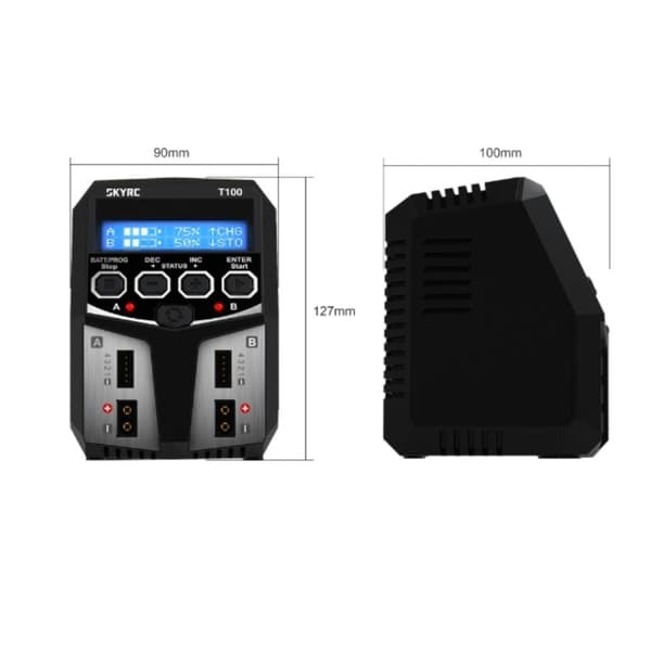 SkyRC T100 AC dual computer oplader 2x50W
