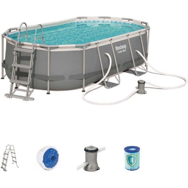 Komplett familjepool - Power Steel pool 7.250L 424x250x100 cm