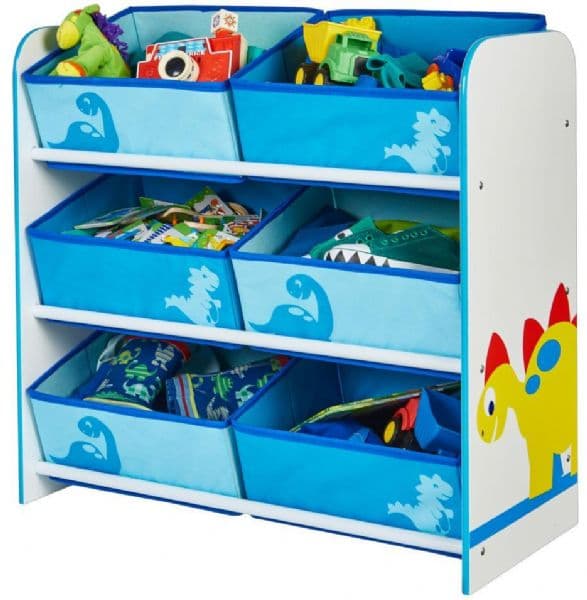 Dinosaurie Hylla med 6 korgar