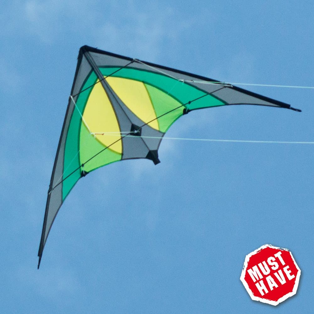 Shuriken Grön - Stuntdrake / Länkdrake / Tvåhandsdrake / Sportdrake