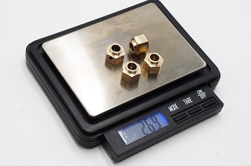 Yeah Racing Brass 12mm Hex Adapter 8mm Offset 4pc